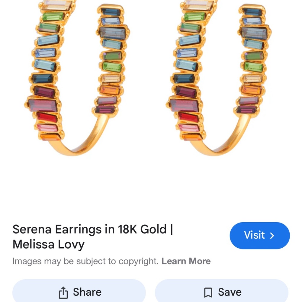 Melissa Gold and Red Geometric Earrings